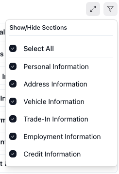 Filter Data Sections